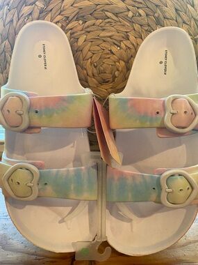 Stoney Clover Lane & Target Pastel Tie-Dye Double Buckle Slide Sandals